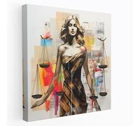 Legal Fusion Canvas Print - Law, Scales Of Justice, Wall Decoration, Mixed Media, 20" x 20"