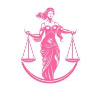 Legal Luminary Lady of Justice Emblem Equality Essence Justice Lady icon Lettering Decals 64x81.3cm Do not Damage The Wall Surface Pink