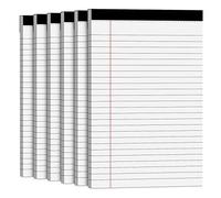 Legal Pads 5x8 Inch, 6 Pack Notepads Micro Perforated for Office/ School/ College/ Business, (30 Sheet) Lined Writing Note Pads of White Paper Multipurpose Notebook Paper Work Memo Pads Notes Taking