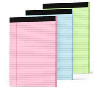Legal Pads 8.5 x 11 Colored Note Pads 8.5 x 11, 3 Pack Notepads 8.5 x 11, Pink Notepad 8.5 x 11 Legal Pad, Notebook Paper 8.5 x 11 for Home Office Supplies, Lined Paper Pads 8 1/2 x 11, 30 Sheets/Pad