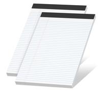 Legal Pads 8.5 x 11 inch Notepad, 2 Pack White Note Pads 8.5'' x 11'' for Work, Double-Side Printed Lined Paper Pads College Ruled White Notepads 30 Sheets Per Writing Pad for School, Home, Office