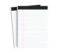 Legal Pads 8.5 X 11, Wide Ruled Notebook Paper, 2 Pack, 50 Sheet/Pad, White Legal Pads, Perforated Writing Pad With Sturdy White Back, Notebook Paper College Ruled, Notepads For Office Home School