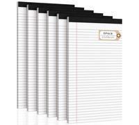 Legal Pads 8.5 x 14 Note Pads, 6 Pack Writing Pads Wide Ruled Notepads, Micro Perforated Notepad, Double-Side Printed Lined Paper Pads 30 Sheets per Notepad, White Legal Pads for Home, Office, School