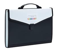 Legal Size 13-Pockets Expanding File Folder with Handle, Plastic Accordion Filling File Folder Expandable Monthly Portable Paper Document Organizer for Office School & Home (Black-1)