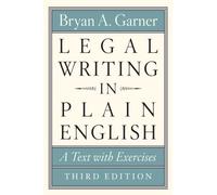 LEGAL WRITING IN PLAIN ENGLISH by Bryan A. Garner Paperback Self Help Business