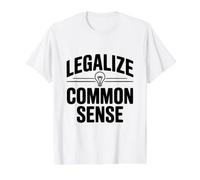 Legalize Common Sense Empowerment Statement Value Graphic T-Shirt, Men, White, M