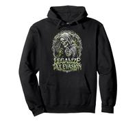 Legalize Tax Evasion Grim Reaper Skeleton - Badass Skeleton Pullover Hoodie