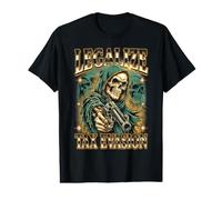 Legalize Tax Evasion Skeleton Revolver - Badass Skeleton Value Graphic T-Shirt