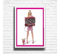 Legally Blonde Poster Print, Musical Print, A4 A3 West End Broadway Theatre Show, Wall Art Deco Special Canvas West End Print, London theatre art frame options (A4 Framed (White))