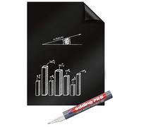 Legamaster Magic-Chart Blackboard Foil - Static Self-Adhesive - Matt Black - 80X60Cm - Incl. 1 Chalk Marker - 25 Foil Sheets On A