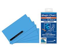 Legamaster Magic Chart Self-Adhesive Notes - Sticks to Flat Surfaces Such as Wallpaper, Glass or Whiteboards - Pack of 100-10 x 20 cm - Blue - for Writing Meeting Notes and Mind-Mapping