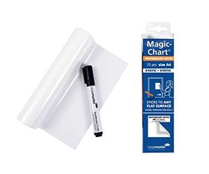 Legamaster Magic-Chart Whiteboard Notes - A4 Size - Double-Sided - 25 Reusable Sheets - Incl. 1 Erasable Marker