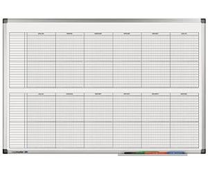 Legamaster Premium 7 414000 Magnetic Project Planner for up to 20 People Objects - Framed and Ready to Hang