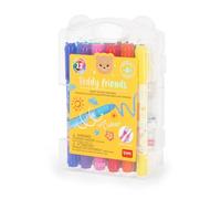 Legami - Set of 12 Teddy Friends Wax Crayons, Rotating, Soft Lines and Intense Colours, Washable, 8 mm Tip, Non Sharpening, 1.5 x 13.3 x 1.8 cm