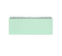 Legami - 13 Month Desk Planner, Pastel Mint, Desk Planner January 2026 - January 2027, Landscape Format, Spiral, One Week Per Page, Address Book, 27.2 x 10.2 cm,