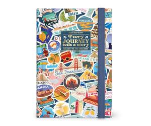 Legami - 2026-2027 Daily Photo Diary Travel Stickers 16 Months Medium Size Diary September 2026 to December 2027, Elastic Closure, FSC Certified Paper, 12 x 18 cm