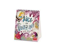 Legami - 2026 Desk Calendar, Alice In Wonderland, Desk Calendar, 12 Months and Yearly Planner, in 6 Languages, Zodiac Signs, International Holidays, 12 x 14.5 cm