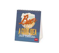 Legami - 2026 Desk Calendar, Beer Desk Calendar, 12 Months and Yearly Planner in English, Zodiac Signs, International Holidays, 12 x 14.5 cm
