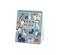 Legami - 2026 Desk Calendar, Dogs Of The World, Desk Calendar, 12 Months and Year Planner, English, Zodiac Signs, International Holidays, 12 x 14.5 cm