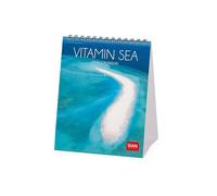 Legami - 2026 Table Calendar, Vitamin Sea, Desk Calendar, 12 Months and Yearly Planner, in 6 Languages, Zodiac Signs, International Holidays, 12 x 14.5 cm