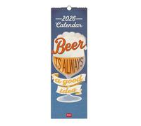 Legami - 2026 Wall Calendar, Beer Small Wall Calendar, 12 Months and Yearly Planner in English, Space for Notes, Zodiac Signs, International Holidays, 16 x 49 cm