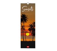 Legami - 2026 Wall Calendar, Sunsets, Small Wall Calendar, 12 Months and Yearly Planner, in 6 Languages, Space for Notes, Zodiac Signs, International Holidays, 16 x 49 cm