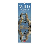Legami - 2026 Wall Calendar, Wild Horses, Small Wall Calendar, 12 Months and Yearly Planner, in 6 Languages, Space for Notes, Zodiac Signs, International Holidays, 16 x 49 cm