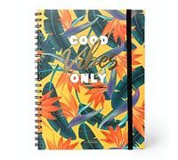 Legami - 3 in 1 Spiral Notebook, A4 Size, Maxi 22 x 29.5 cm, White Paper, 204 Detachable Pages: 68 Lined, 68 Squared, 68 Dots, Elastic Closure, Final Pocket
