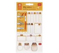 Legami 66 My Name Is Teddy Bear Sticky Labels - Personalised Name Labels with Protective Film, Self-Adhesive Labels for Pens and Notebooks, Customisable, Various Shapes (Teddy Bear)