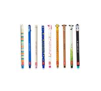 LEGAMI 9-piece set of erasable gel pens with new monster pen designs: shark, giraffe, bunny, panda, llama, unicorn, penguin, teddy bear and monster.