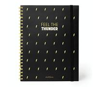 Legami A4NOTS0043 3 in 1 Spiral Notebook, A4, Maxi, 22 x 29.5 cm, White Paper, 204 Detachable Pages: 68 Lined, 68 Squared, 68 Dots, Elastic Closure, End Pocket, Flash