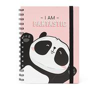 LEGAMI, A5 Large 15.5 x 21 cm White Paper Ruled Spiral Notebook with 200 Removable Pages, Elastic Closure, Inner Pocket at the End