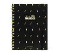 LEGAMI, A5 Large 15.5 x 21 cm White Paper Ruled Spiral Notebook with 200 Removable Pages, Elastic Closure, Inner Pocket at the End