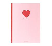 Legami - B5NOT0038 Large Lined Notebook, B5 Sheet, Singer Stitch Binding, Paper 100 g/m², 18.5 x 25 cm, Heart, B5NOT0038