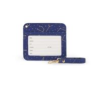 Legami - Badge Holder with Lobster Clasp, Card Holder with Security Clip Closure, 1 Transparent Window, PU Leather Card Pockets, Size 10.5 x 9 cm, Stars Theme