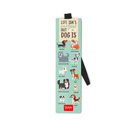 Legami - Bookmark with Elastic Page Marker, Also Useful for Keeping the Book Closed, in Laminated Certified Paper, 4.7 x 17.5 cm, Dogs Theme