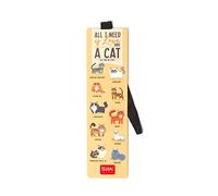 Legami - Bookmark with Elastic Page Marker, Also Useful to Keep The Book Closed, in Certified plasticized Paper, 4.8 x 17.5 cm, Kitty Theme