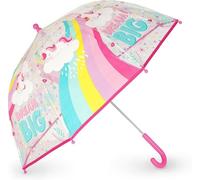 Legami - Dancin' In The Rain Children's Umbrella, Unicorn Theme, Windproof Structure, Manual Opening, Fabric Closure with Space for Name, Hook Handle, 73 x 65 cm, pink, Small