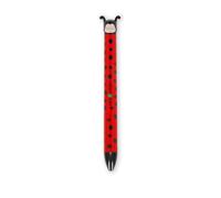 Legami - Click&Clack Pen in Two Colours, Ladybug Theme, Red and Black Ink, Snap Pen, Ideal for School Office Home, Two-Tone, Tip Diameter 1 mm