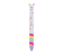 Legami - Click&Clack Two Tone Pen Purple and Pink Ink Printing Pen Ideal for School Office Home Cute Unicorn Pen Gift Idea Kids Adults Two Tone Tip Diameter 1
