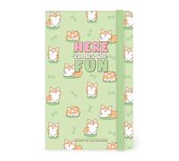 Legami - Corgi Medium Ruled Notebook, 164 Pages, Final Pocket, Last 24 Detachable Pages, Elastic Closure, Rounded Corners, in FSC® Certified Paper, 13 x 21 cm