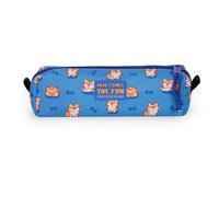 Legami - My Pencil Case, Corgi Theme, Zip Closure, Recycled Plastic, Durable, Large, Practical, for School, Office, 22 x 6 cm, Blue, Contemporary