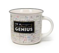 Legami - Cuppuccino Mug, New Bone China, Breakfast Cup, Dishwasher Safe Coffee Tea Mug, Diameter 10 cm, Capacity 350 ml, Genius Theme