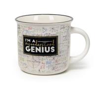 Legami - Cuppuccino Mug, New Bone China, Breakfast Cup, Dishwasher Safe Coffee Tea Mug, Diameter 10 cm, Capacity 350 ml, Genius Theme