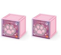 LEGAMI - Cutie Cubes Modular Desk Box, Kitty, Desk Organiser, Storage, Includes Sticker Sheet, Stackable, Multifunctional, ABS, 90 x 90 x 100 cm (Pack of 2)