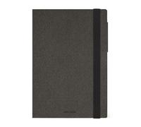 Legami - Daily Diary 2025-2026, Deep Graphite, 16 Months Medium, September 2025 to December 2026, Elastic Closure, FSC Certified Paper, with Monthly Planner, 12 x 18 cm