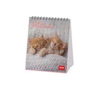 Legami - Desk Calendar 2026, Kittens, Desk Calendar, 12 Months and Yearly Planner, in 6 Languages, Zodiac Signs, International Holidays, 12 x 14.5 cm