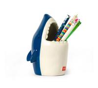 Legami Desk Friends Ceramic Pen Holder, 12.5 x 7.5 cm, Shark Theme, for Desk, Ha