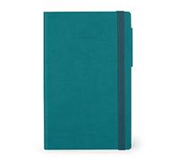 Legami - Dot Notebook, Medium, 192 Pages, Soft PU Cover, FSC® Certified Paper, White Paper 100 g/m², Double Bookmark, Elastic Closure, 13x21 cm, Colour Malachite green