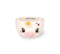 LEGAMI - Earthenware Cereal Cup, Good Morning Unicorn Theme, Breakfast Cup, Microwave Safe, Dishwasher Safe, Capacity up to 400 ml, 12 x 9 cm